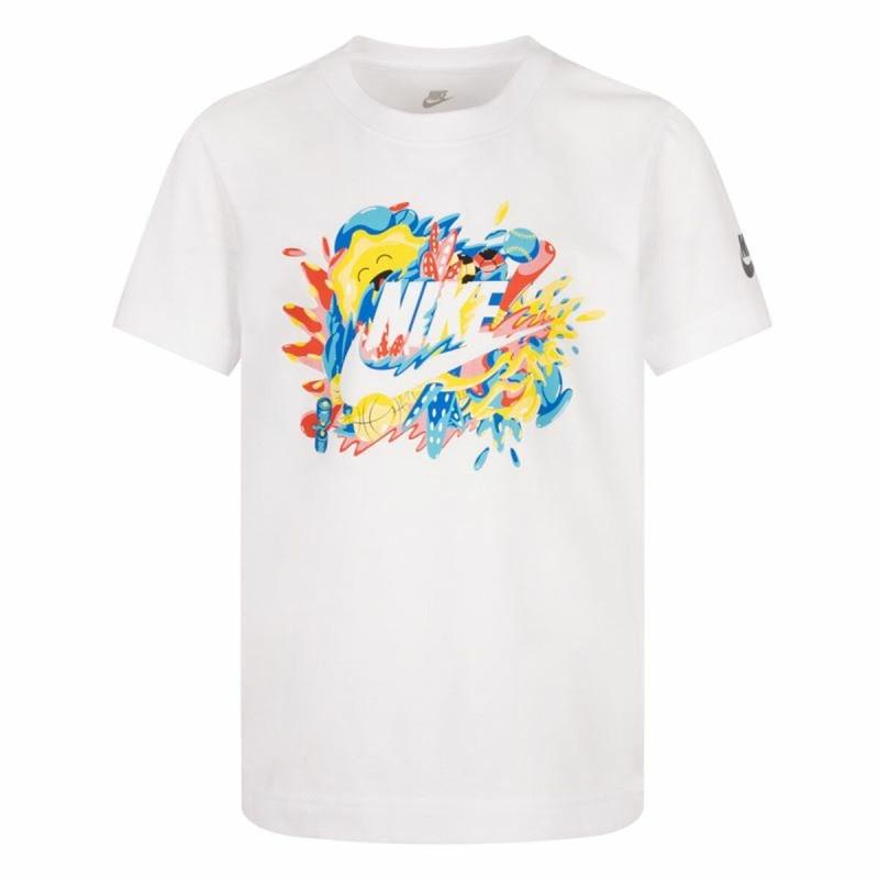 Camiseta de Manga Corta Infantil Nike Sport Splash  Blanco