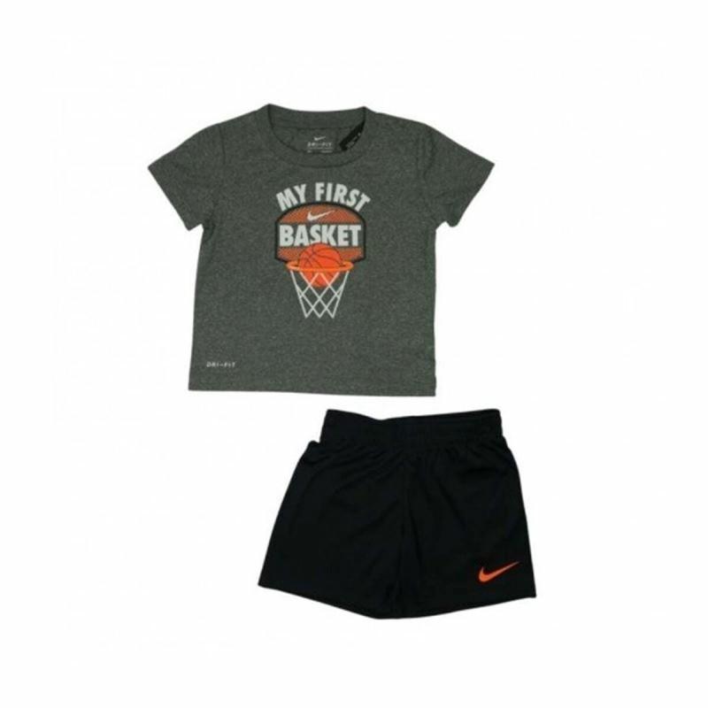 Conjunto Deportivo para Niños Nike My First Basket Negro Gris 2 Piezas