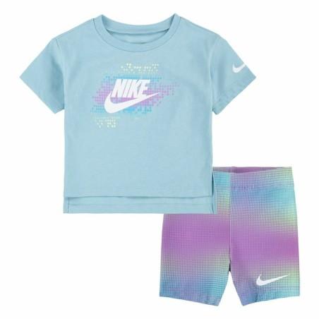 Conjunto Deportivo para Niños Nike Aop Bike Azul Multicolor Lila 2 Piezas