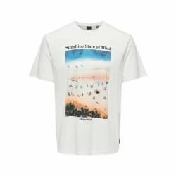 Camiseta de Manga Corta Hombre Only & Sons Onskolton Reg Beach Blanco