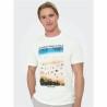 Camiseta de Manga Corta Hombre Only & Sons Onskolton Reg Beach Blanco