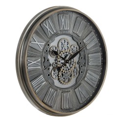 Reloj de Pared Gris Cristal Hierro 69,5 x 9 x 69,5 cm (3 Unidades)