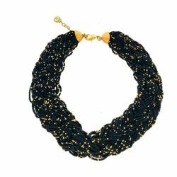 Collar Mujer Lola Casademunt Negro Trenzado