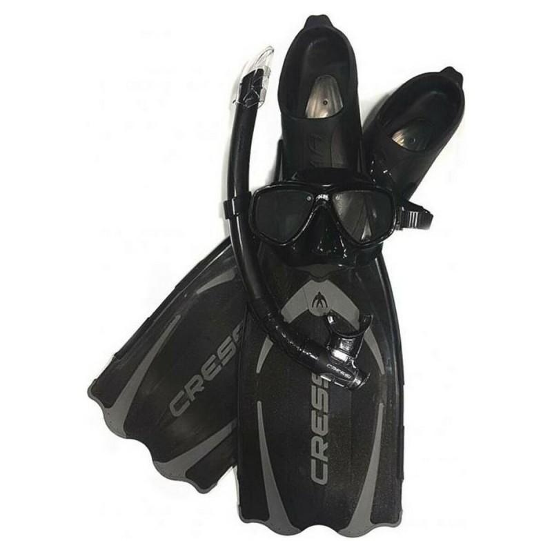 Gafas de Buceo con Tubo y Aletas Cressi-Sub Pluma Negro 3 Piezas