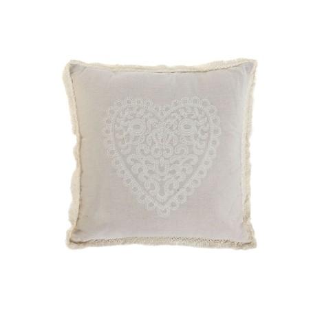 Cojín Home ESPRIT Beige Romántico 45 x 45 cm