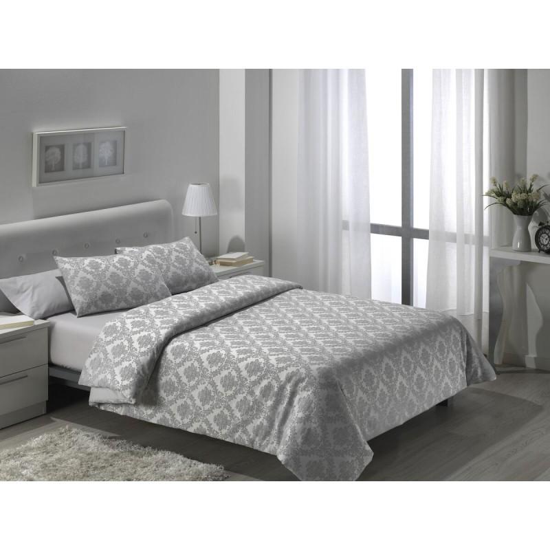 Juego de funda nórdica Alexandra House Living Viena Gris Perla Cama de 90 4 Piezas