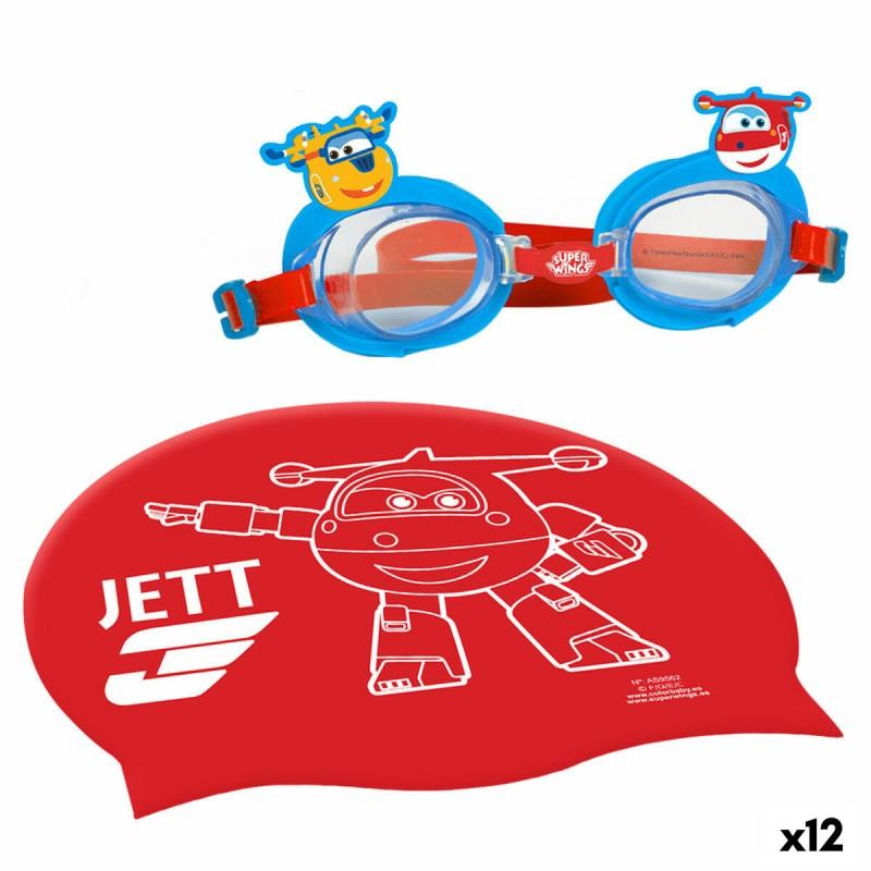 Gorro y Gafas de Natación Super Wings Infantil (12 Unidades)