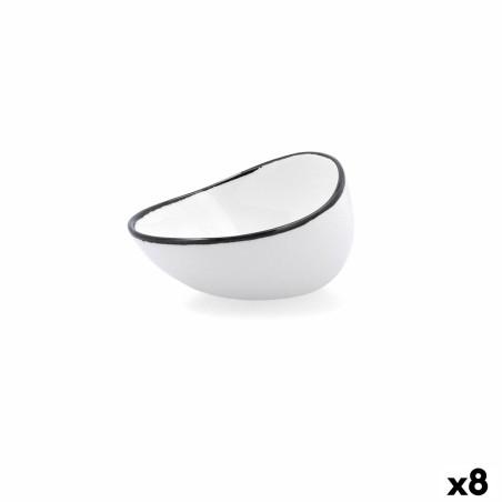 Cuenco Ariane Vital Filo Blanco Negro Cerámica 12,5 cm (8 Unidades)