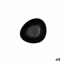 Cuenco Bidasoa Fosil Negro Cerámica Ovalado 14 x 12,4 x 4,8 cm (12 Unidades)