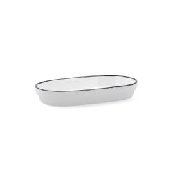 Bandeja de Aperitivos Ariane Vital Filo Blanco Negro Cerámica Alúmina 17,3 x 2,6 x 10 cm (8 Unidades)