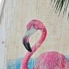 Decoración de Pared DKD Home Decor Madera Flamenco rosa Tropical