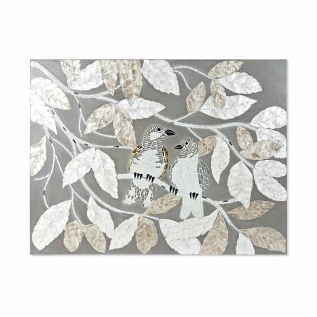 Lienzo DKD Home Decor Beige Gris Hoja de planta 90 x 4 x 70 cm