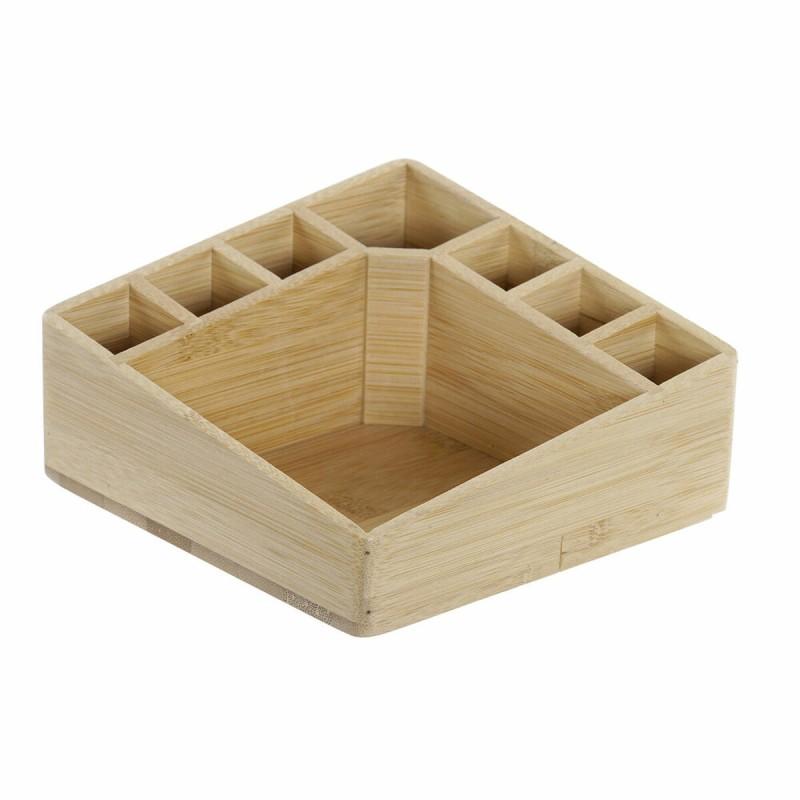 Organizador DKD Home Decor AS-173356 Multicolor Natural Madera Bambú 14 x 14 x 7 cm