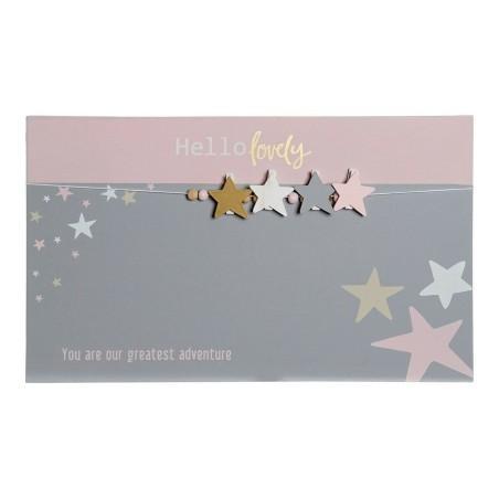 Cuadro Portafotos con Pinzas DKD Home Decor Hello Lovely Madera MDF Estrellas 40 x 1 x 24 cm