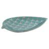 Centro de Mesa DKD Home Decor 27,5 x 16 x 3 cm Turquesa Oriental Cromado Hoja de planta