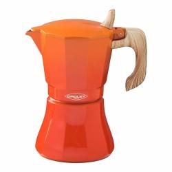 Cafetera Italiana Oroley Petra 6 Tazas Naranja Aluminio