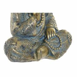 Figura Decorativa DKD Home Decor Azul Multicolor Dorado Monje Oriental 17 x 13,6 x 21,8 cm