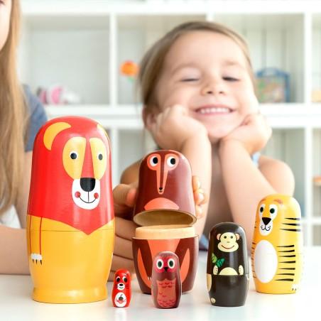 Matryoshka de Madera con Figuras de Animales Funimals InnovaGoods 11 Piezas