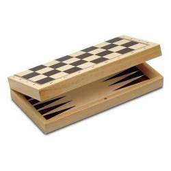 Set 3 Juegos de Mesa Cayro 648 Madera 29 x 29 cm 3 en 1 Ajedrez Backgamon Damas