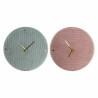 Reloj de Pared DKD Home Decor Verde Rosa 40,5 x 5,5 x 40,5 cm (2 Unidades)