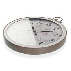 Reloj de Pared Versa Cozy Corazones Metal (5 x 73,5 x 60 cm)