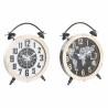 Reloj de Mesa DKD Home Decor 41 x 6,5 x 52,5 cm Cristal Natural Negro Blanco Hierro Vintage Madera MDF (2 Unidades)