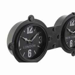 Reloj de Pared DKD Home Decor Cristal Negro Hierro (58 x 6.5 x 18 cm)