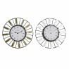 Reloj de Pared DKD Home Decor 40 x 6,4 x 40 cm Cristal Plateado Dorado Hierro (2 Unidades)