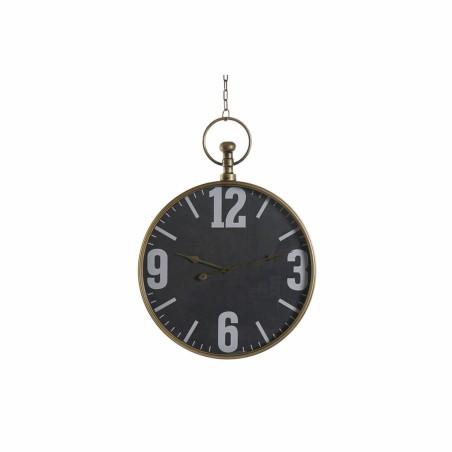 Reloj de Pared DKD Home Decor Cristal Negro Dorado Hierro (60 x 6.5 x 80 cm)