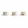 Juego de Tazas de Café DKD Home Decor Abstracto 80 ml Blanco Multicolor