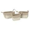 Juego de Cestos DKD Home Decor Crema Natural Yute Jute Fibra natural 40 x 28 x 23 cm (3 Piezas)