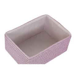 Juego de Cestas DKD Home Decor 41 x 29 x 18 cm Plateado Gris Rosa Polipropileno