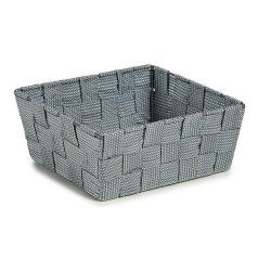 Cesta Trenzada 18 x 8 x 21 cm Gris Tela