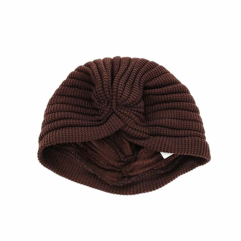 Gorro Araban Marrón Plegado Lana