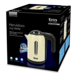 Hervidor de Agua Eléctrico con Luz LED TM Electron Acero Inoxidable Crema