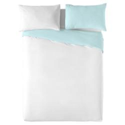 Funda Nórdica Naturals FUNDA NORDICA BICOLOR REVERSIBLE Azul Blanco Cama de 135 (220 x 270 cm)