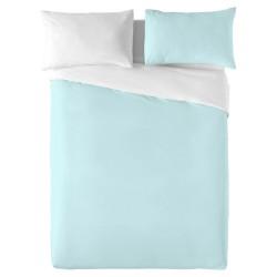 Funda Nórdica Naturals FUNDA NORDICA BICOLOR REVERSIBLE Azul Blanco Cama de 135 (220 x 270 cm)