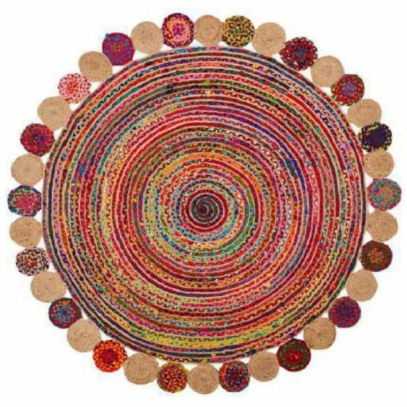 Alfombra DKD Home Decor Algodón Multicolor Jute (160 x 160 x 1 cm)