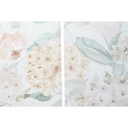 Cuadro DKD Home Decor Flores 55 x 3 x 135 cm Shabby Chic (3 Piezas)