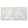 Cuadro DKD Home Decor 80 x 4 x 80 cm Flores Shabby Chic (2 Unidades)