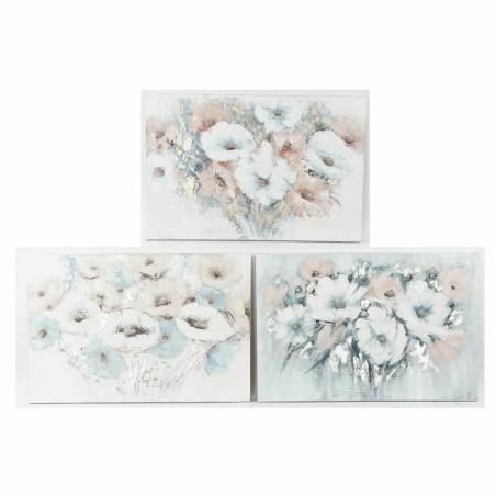 Cuadro DKD Home Decor 120 x 3,5 x 80 cm Flores Shabby Chic (3 Piezas)