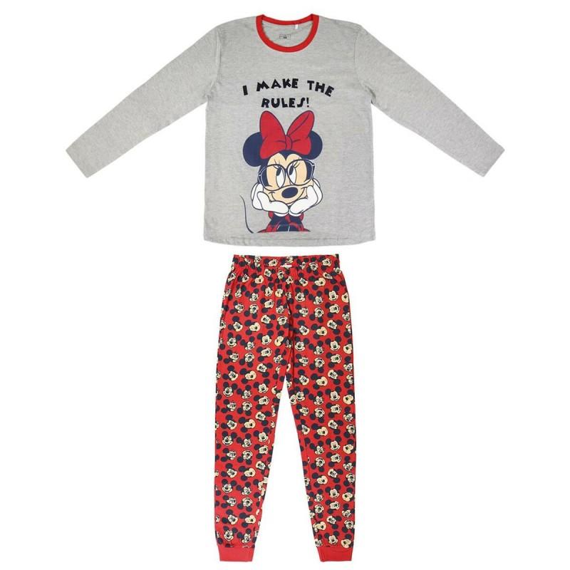 Pijama Minnie Mouse Mujer Gris (Adultos)