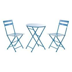 Conjunto de Mesa con 2 Sillas DKD Home Decor MB-166634 Azul 80 cm 60 x 60 x 70 cm (3 pcs)