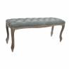 Banqueta DKD Home Decor   Gris Natural Madera Poliéster Gris oscuro (112 x 36 x 48 cm)