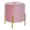 Reposapiés DKD Home Decor 8424001829828 44 x 44 x 46 cm Rosa Dorado Metal Terciopelo Velvet