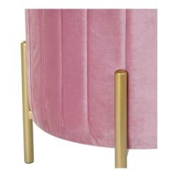 Reposapiés DKD Home Decor 8424001829828 44 x 44 x 46 cm Rosa Dorado Metal Terciopelo Velvet