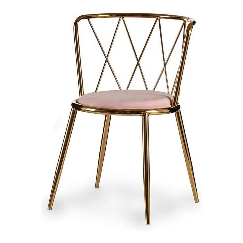 Silla Dorado Rosa Rombos 50,5 x 73 x 51 cm