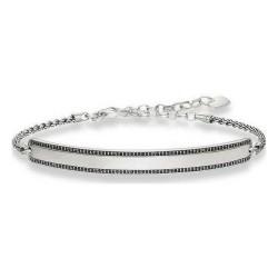 Pulsera Unisex Thomas Sabo LBA0009-643-11 Plateado Negro 19 cm 15-18 cm