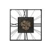 Reloj de Pared Home ESPRIT Negro Dorado Metal Cristal 80 x 8 x 80 cm