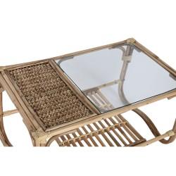 Mesa de Centro Home ESPRIT Natural Bambú Ratán 76 x 46 x 40 cm